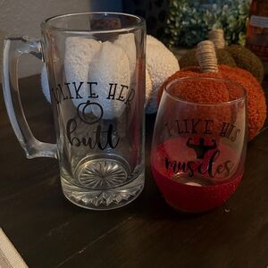 Beer mug:wine glass